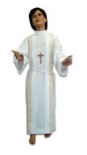 TUNICA PRIMA COMUNIONE CON BORDI ORO 2 PIEGONI - CINGOLO OMAGGIO - SAIO TUNICHE