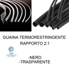 Guaina termorestringente termoretraibile nero trasparente 2:1 1M 1 M diametro