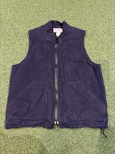 Vintage CC Filson Mackinaw lana full zip gilet fodera uomo M blu navy made in USA