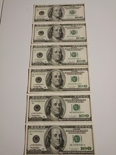 vendo 6 banconote US da 100 dollari serie del 1996 da collezione