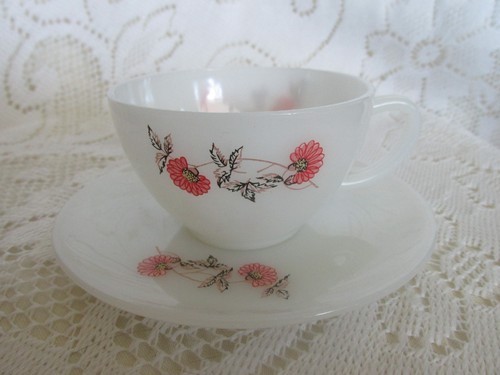 Set tazze piattini - set, fleurette