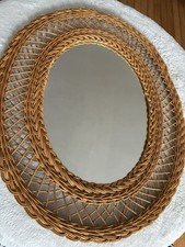 Specchio da parete in vimini