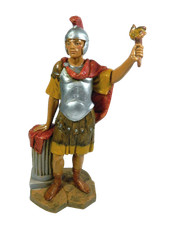 Pastore Guerriero con Fiaccola Fontanini Cm 19 - Soldato Centurione Presepe