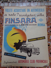 Pubblicità Finsara, fiat 1100. Anni 50