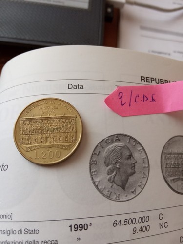 Moneta 200 lire del - da,