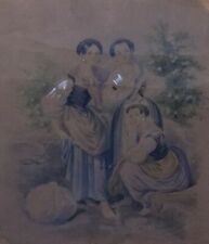 Acquarello a mano e biacca