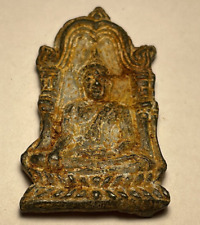 Antico Amuleto Thai in bronzo Buddha