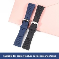 Cinturino orologio gomma silicone impermeabile 26 mm adatto a Seiko Velatura SPC007J1 SRH013