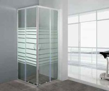 Box Doccia Vetro Serigrafato Anticalcare Temperato 6MM Apertura Angolare Doppio 