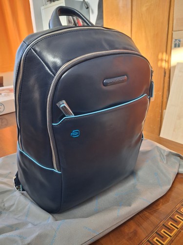 Zaino piquadro pelle blu - zaino,