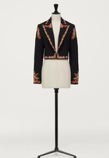 Giacca blazer nera ricamata