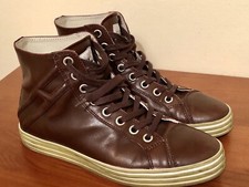 Scarpe sneakers Hogan Rebel marrone  size 6 N40 Usate Pari Al Nuovo
