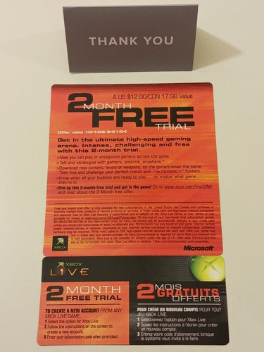 Xbox live month - free, trial