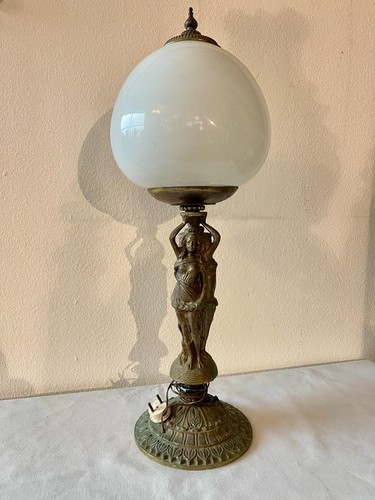 Antique ladies bronze table - ladies,