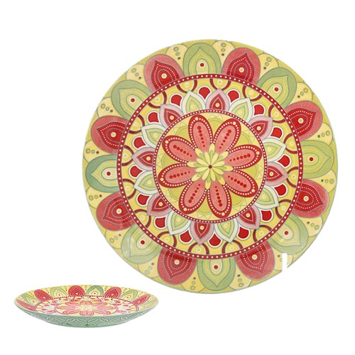 Green tuscany ceramic plate - green,