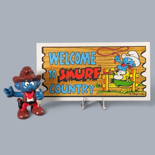 Welcome smurf country card - to,
