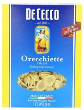 Pasta Orecchiette De Cecco, sei scatole da 16 oz