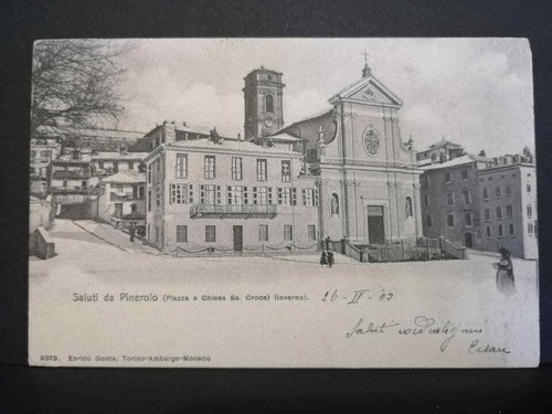Cartolina pinerolo piazza - cartolina, e
