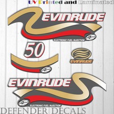 Kit adesivi decalcomania motore fuoribordo Evinrude 50hp quattro tempi riproduzione 50