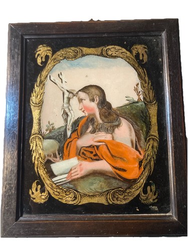 Antique painting glass - painting,