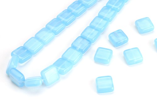 Blue opal chicklet square - blue,