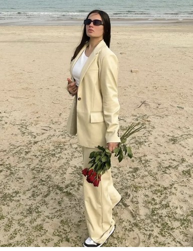 Blazer zara ecopelle ecrù - zara,
