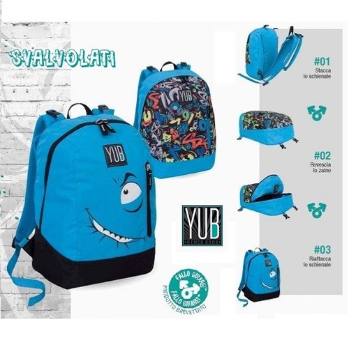 Zaino scuola reversibile yub - zaino,