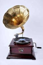 Grammofono con tromba his - grammofono,