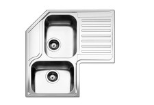 Apell ROAN2B90ILBC Serie Roma Lavello Da Incasso Ad Angolo 83x83cm 2 Vasche A De