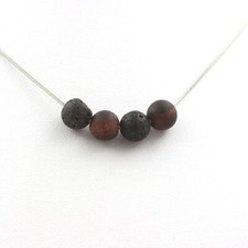 Collana Perle Lava + Occhio di