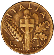 Italy 10 Centesimi 1940R Yr