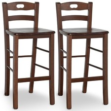 Set da 2 sgabelli in legno