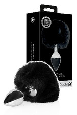 Plug anale in metallo con coda Bunny Tail Black stimolatore anale giochi erotici
