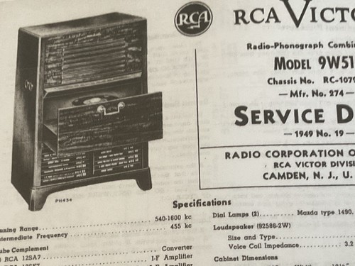 Rca model 9w51 radio - rca,