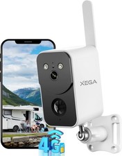 Xega Telecamera 4G LTE con SIM e Batteria 10.000mAh per Esterno e Interno Sirena