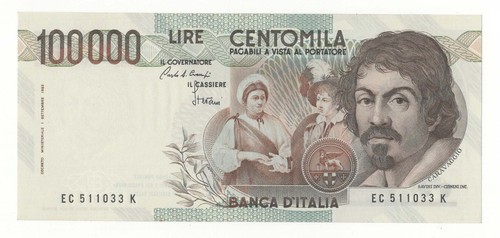 100000 lire caravaggio - 100000, i°