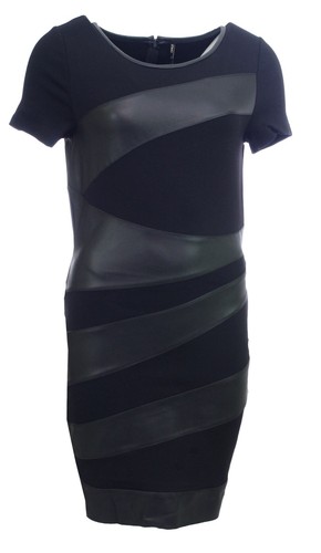Abito nero stretch finta pelle