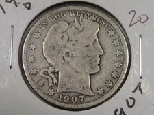 VG 1907-D Dollaro D'Argento Barber Mezza