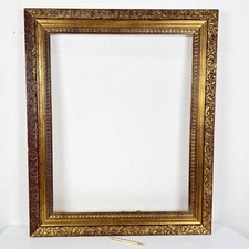 Antica Cornice in legno scolpito dorata stile 800 oro rettangolare d'epoca vuota