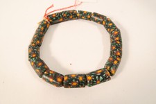 vecchie perle di vetro millefiori verde HG70 10mm vintage trade beads green Murano perla