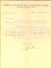 1947 FIRENZE PARTITO SOCIALISTA Lettera Giovanni IGNESTI sui comunisti AUTOGRAFO