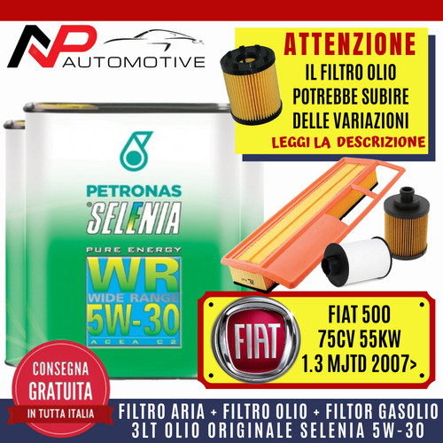 Kit tagliando fiat 500 3 - fiat, 1.3