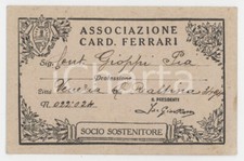 1929 MILANO Associazione Card. Ferrari - Tessera contessa Pia GROPPI