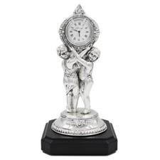 Orologio da scrivania barocco orologio da camino in argento laminato ragazzo schiavo