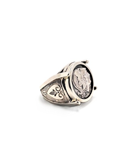 Anello con moneta - , atena