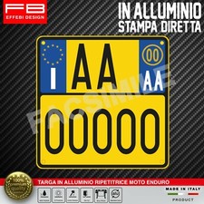 TARGA TARGHINO Moto Enduro Campionato Italiano FMI Coppa Italia ALLUMINIO HARD