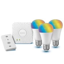 Lampadine smart WiFi RGB con telecomando e 1 gateway Zigbee Livarno Lux 3 pezzi
