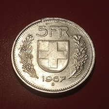 Svizzera Moneta 5 Franchi 1967
