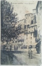 CARTOLINA OLEVANO ROMANO PIAZZA UMBERTO I ROMA COSTUME DONNA PAESAGGISTICA C1