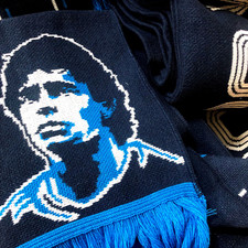 Sciarpa Ultras Tifoso del Napoli in Doppia Lana ricamata HO VISTO MARADONA Ultra